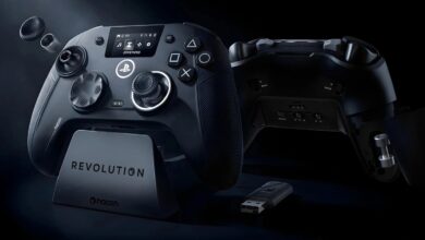 NACON Revolution 5 Unlimited يد تحكم PS5 بشاشة مدمجة وعصي TMR