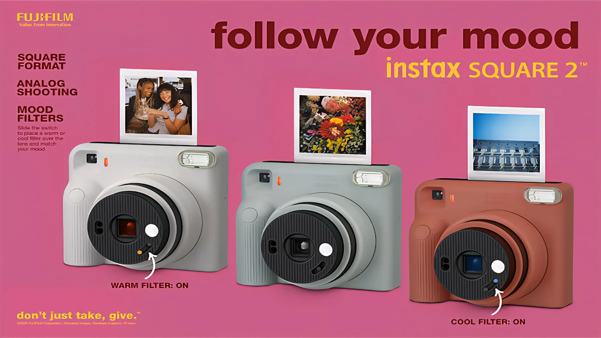 كاميرا Fujifilm instax SQUARE 2 بثلاثة ألوان: الأزرق والأبيض والأحمر، بسعر 799 يوانًا صينيًا