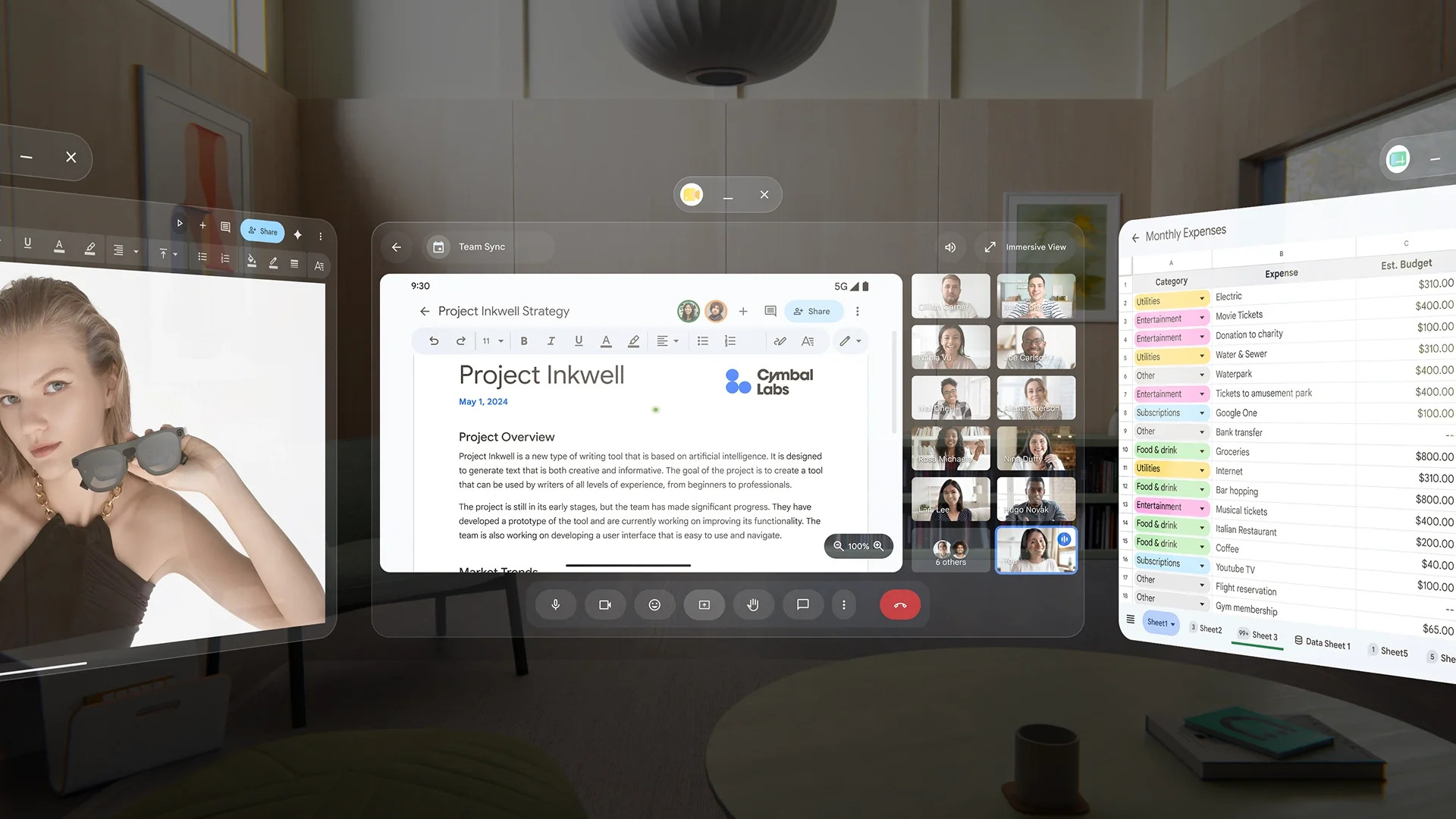 Xreal Project Aura تعرض خمس شاشات افتراضية للعمل والترفيه