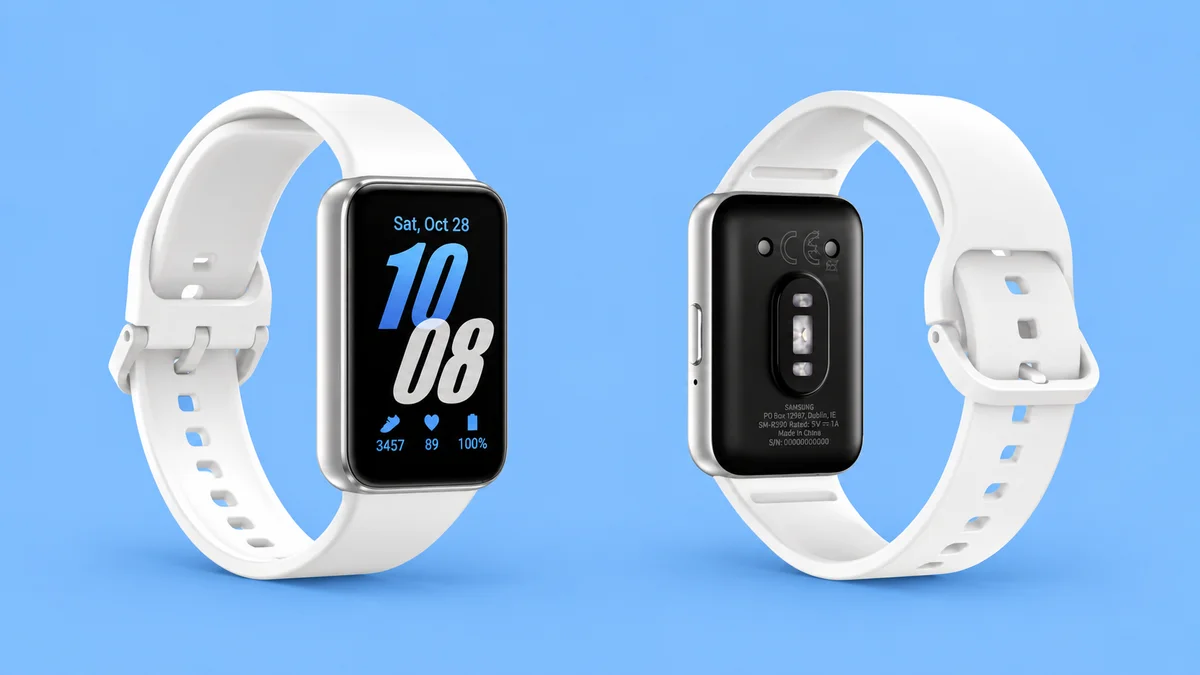 واجهة تطبيق Samsung Health على سوار Galaxy Fit4، مع عرض بطاقات الصحة والنشاط وإعدادات إدارة الأدوات الذكية.