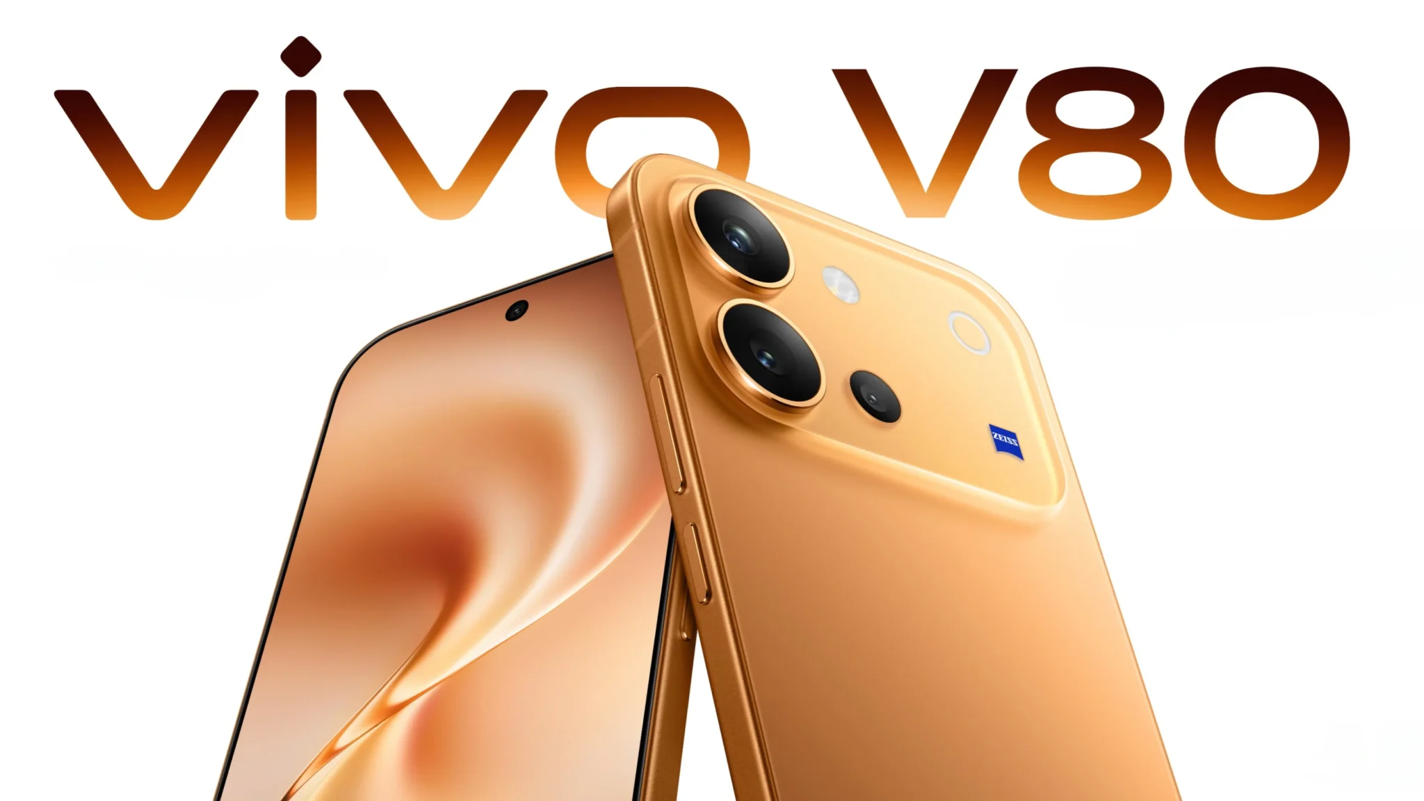 هاتف vivo V80 5G باللون البرتقالي مع شاشة 144 هرتز وبطارية 7200 مللي أمبير وكاميرات ZEISS